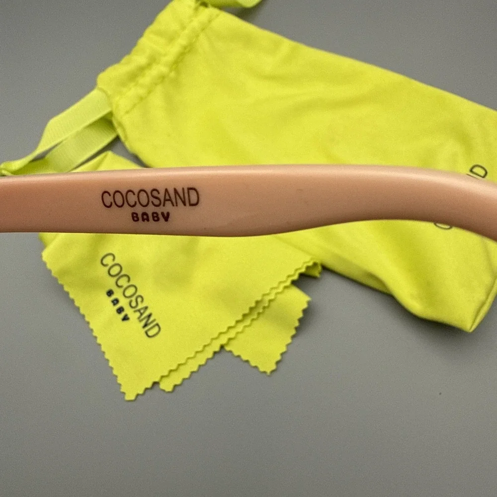 COCOSAND Baby Sunglasses with Strap  Pink frame includes Travel Case And Cloth